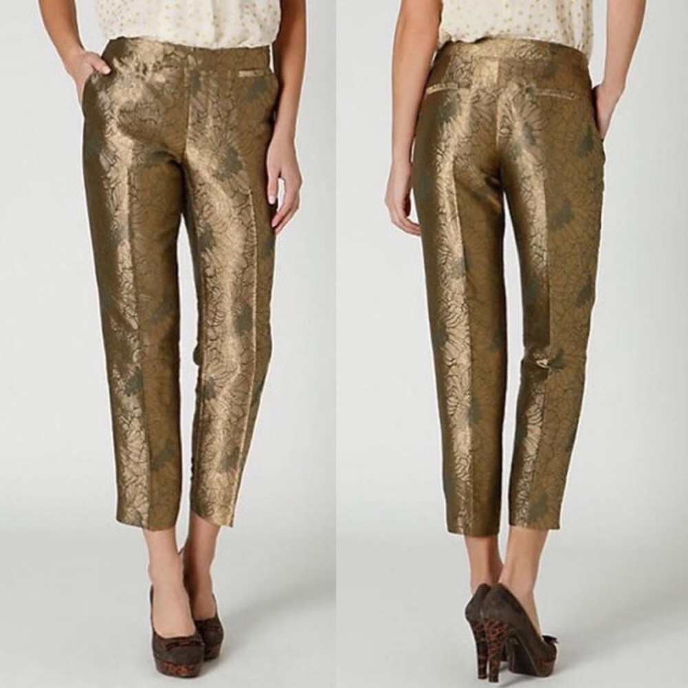 Anthropologie Elevenses gold pants